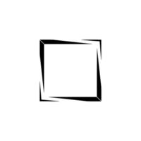 Geometric Black Frame On Gray Background, Minimalist - Square vector