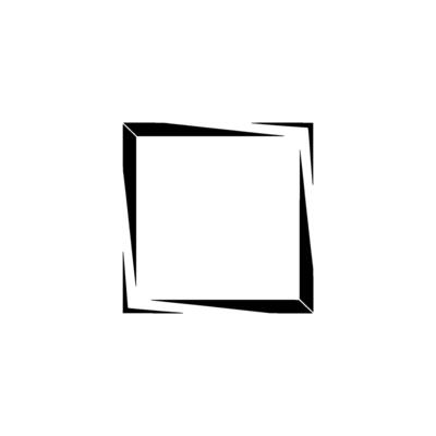 Geometric Black Frame On Gray Background, Minimalist - Square