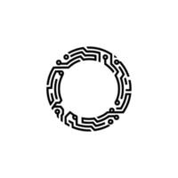 Modern Circuit Board Circle, Tech Concept On White vector