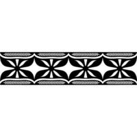 Minimalist Floral Border Pattern In Black And White vector