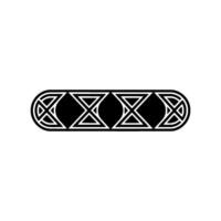 Geometric Black And White Pattern On White Background - Line art vector