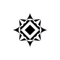 Black And White Geometric Starburst For Branding, Tattoo, Or Pattern vector