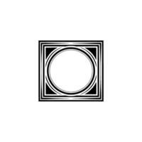 Minimalist Geometric Black And White Circle In Square, Modern Abstract Art vector