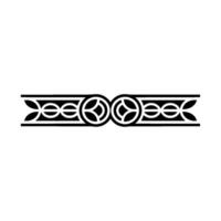 Black White Geometric Ornament Symmetrical, Minimalist Style vector