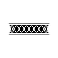 Minimalist Black And White Geometric Ornamental Border vector