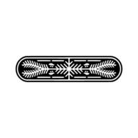 Black And White Geometric Foliage On White Background vector