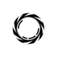Abstract Circular With Geometric Black Shapes On Gradient Background vector