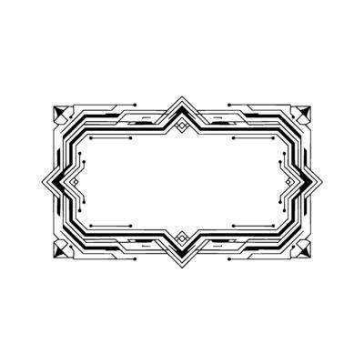 Modern Geometric Frame Element, Techinspired, Minimalist Illustration