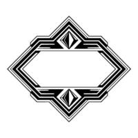 Art Deco Frame Geometric Black White For Invitations, Labels vector