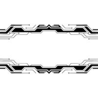 Abstract Tech Frame, Minimalist Black White Circuitry vector