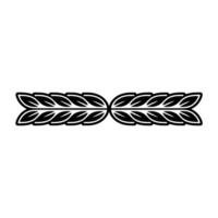Minimalist Laurel Leaf Border, Black White, Elegant vector