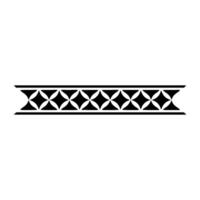 Minimalist Diamond Pattern Border Element, Black White vector