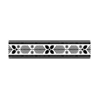 Black And White Decorative Border With Winter Elements vector