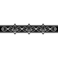 Elegant Black And White Ornamental Border - Line vector