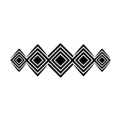 Abstract Diamond Pattern Border On White, Minimalist