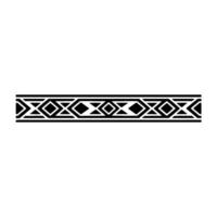 Geometric Border Black White Pattern On White Background vector