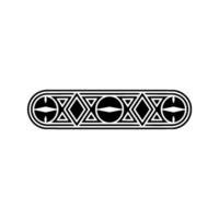 Geometric Black And White Decorative Border Element - Pattern vector