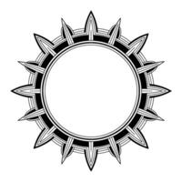 Geometric Black And White Decorative Sunburst Frame vector