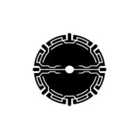 Futuristic Tech Orb In Black And White Abstract vector
