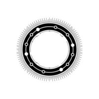 Futuristic Tech Circle Abstract Black And White Element vector