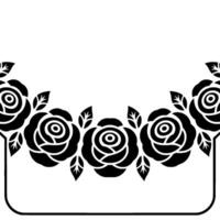 Elegant Black Rose Border On Creamy Backdrop vector