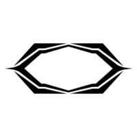 Abstract Geometric Eyeshaped Frame In Black White vector