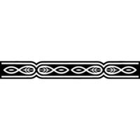 Black And White Geometric Border On Gradient Background - Seamless vector