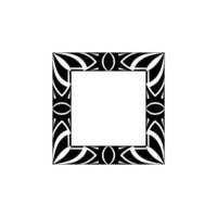 Geometric Art Deco Frame In Black And White - Square vector