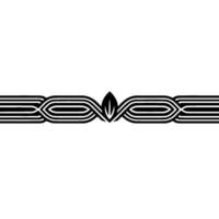 Minimalist Abstract Leaf Element, Black And White Decorative Border vector