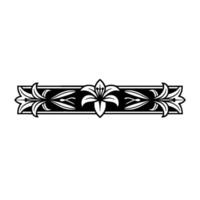 Elegant Lily Floral Border Minimalist In Black And White vector