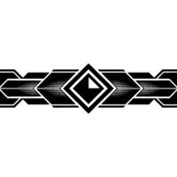 Geometric Art Deco Border Black White Element - Monochrome vector