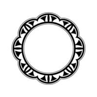 Decorative Circular Frame Black And White Floral Ornament vector