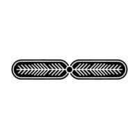 Geometric Leaf Ornament, Black And White, Minimalist Illustration vector