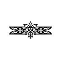 Elegant Christmas Border Holly And Snowflake Ornament vector