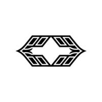 Geometric Black And White Ornament On White Background - Illustration vector