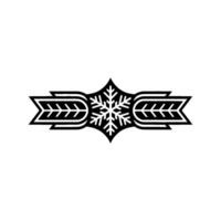 Minimalist Winter Snowflake Element On Neutral Background vector