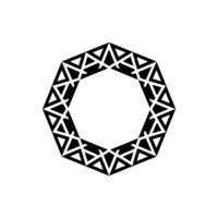 Geometric Black And White Abstract Octagon vector
