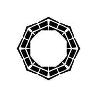 Geometric Black And White Abstract Octagon - Shape vector