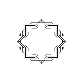 Geometric Tech Circuit Frame With Gradient, Minimalist vector