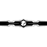 Minimalist Tech Hexagon With Black Stripe On White Background vector
