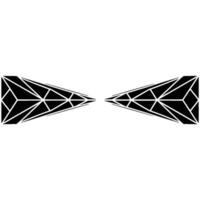 Geometric Abstract Two Black Prism Shapes On White Background vector