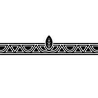 Decorative Geometric Border With Leaf Element, Minimalist vector