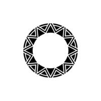Minimalist Geometric Circle Tribal Pattern On White Background vector