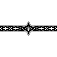 Elegant Black And White Ornamental Border With Leaf Motif vector