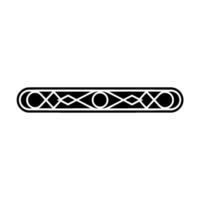 Minimalist Geometric Black And White Ornament On White Background - Element vector