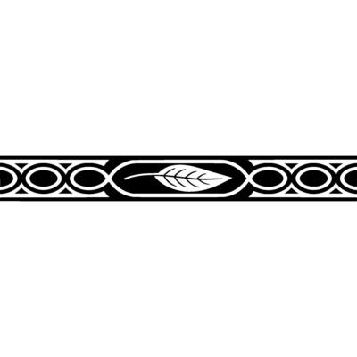 Minimalist Black And White Leaf Border - Floral