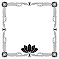 Elegant Deco Lotus Frame Geometric, Modern Invitations, Minimalist Background vector