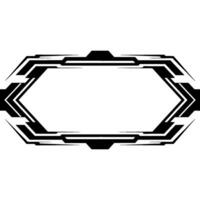 Futuristic Hexagonal Frame In Black And White vector