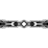 Geometric Tech Futuristic Black White Horizontal Element vector