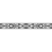Elegant Ornamental Border In Black And Silver On White vector